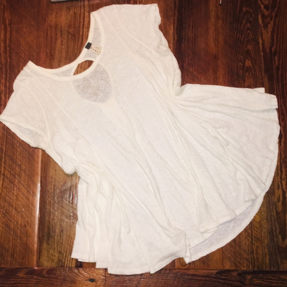Free People White burnout casual top